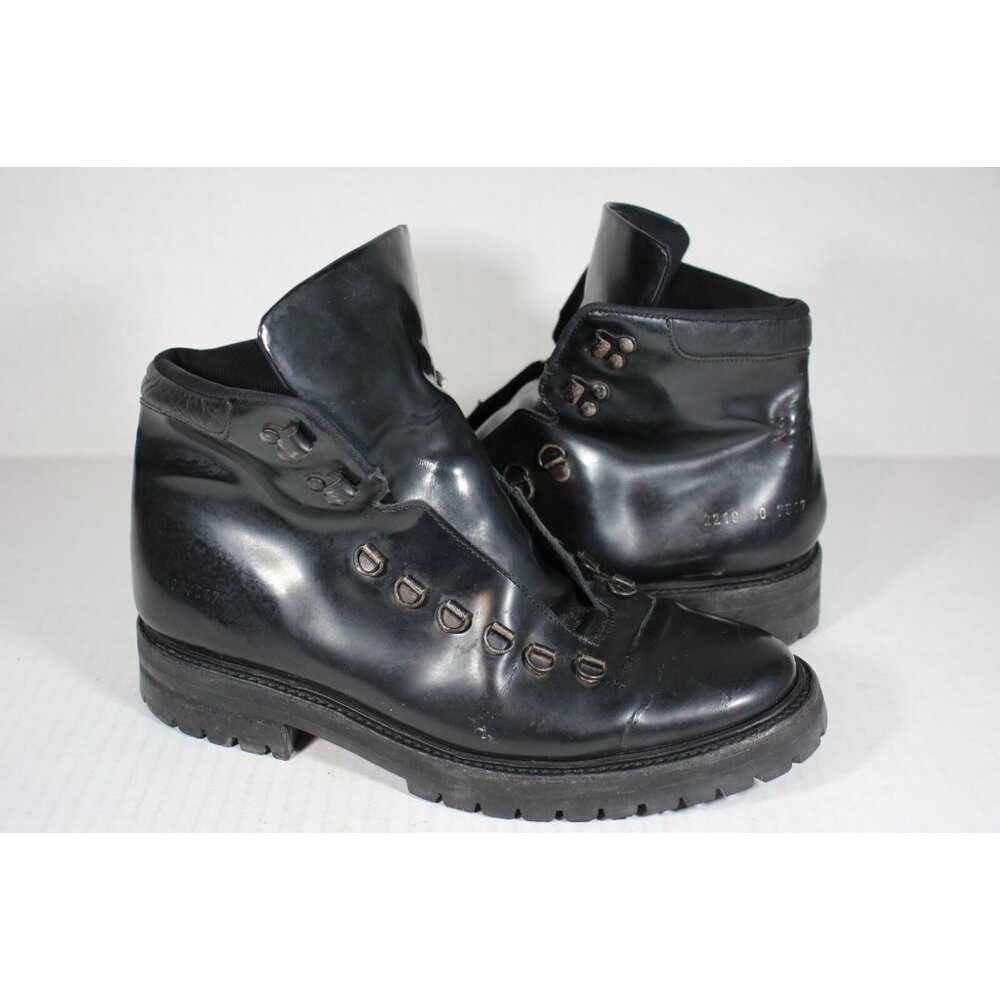 Common Projects Lace Up Leather Combat Boots Mens 40 US 7 O908
